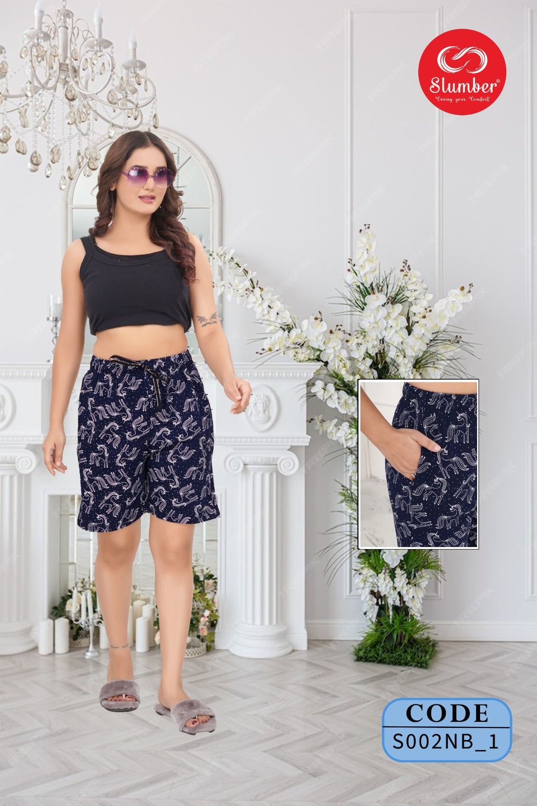 S002 Slumber Cotton Women Shorts Supplier Gujarat