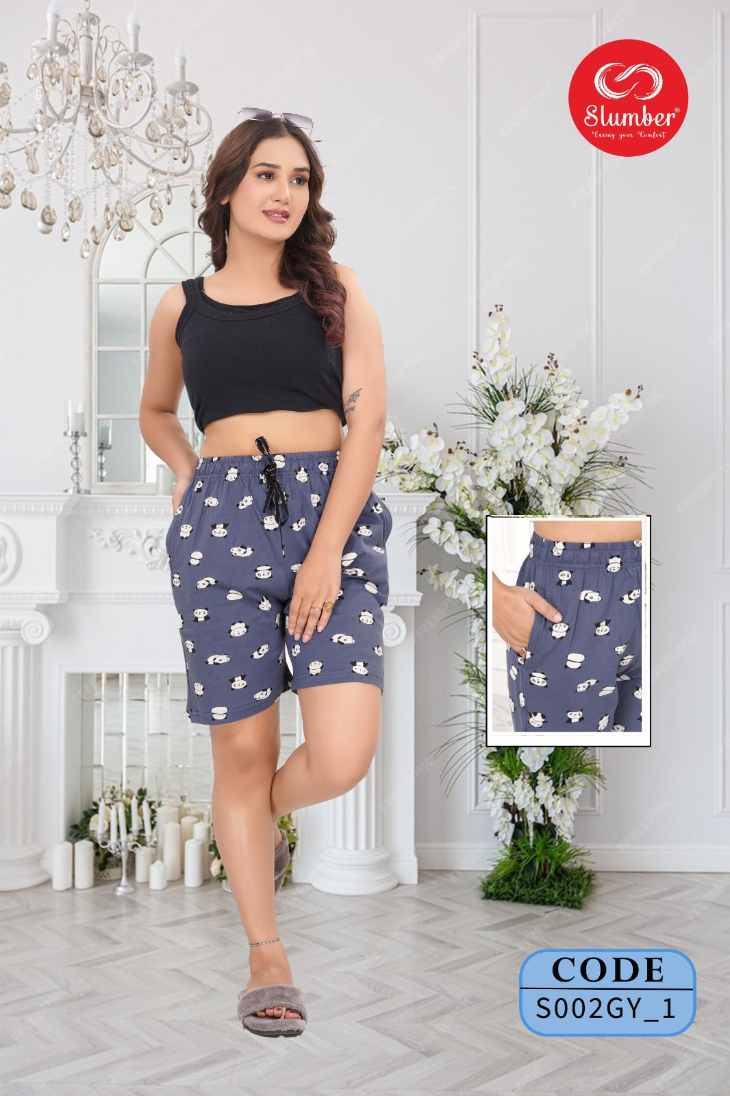 S002 Slumber Cotton Women Shorts Supplier Gujarat