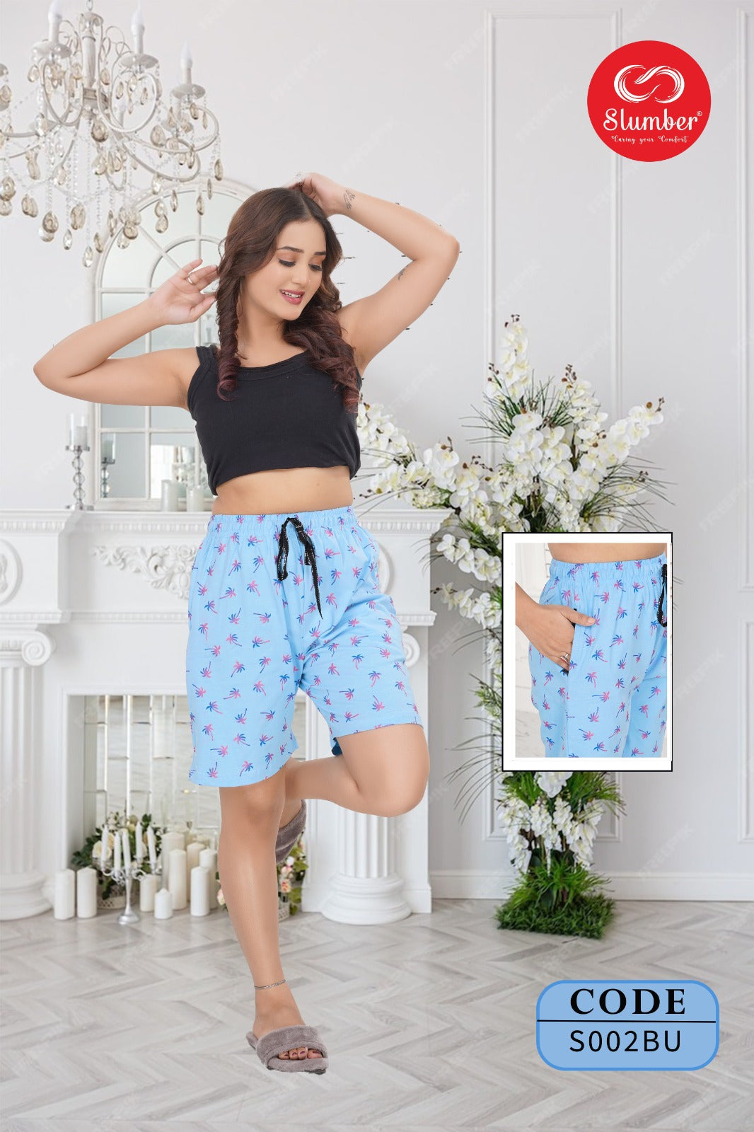 S002 Slumber Cotton Women Shorts Supplier Gujarat