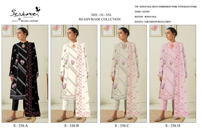 S 336 Abcd Serine Roman Silk Pakistani Readymade Suits Manufacturer