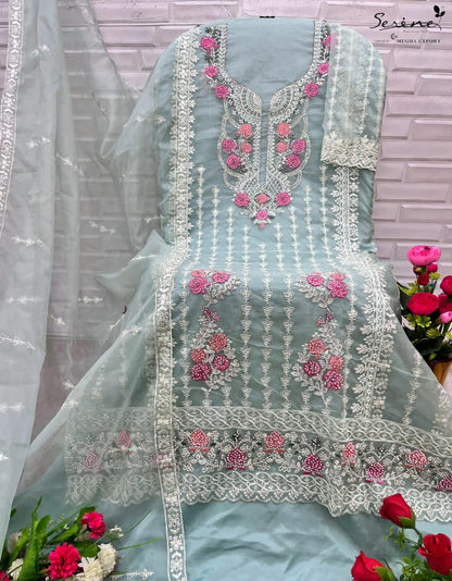 S 394 Abcd Serine Organza Pakistani Salwar Suits Wholesale