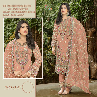 S 5241 Shree Fabs Georgette Pakistani Salwar Suits Supplier Gujarat