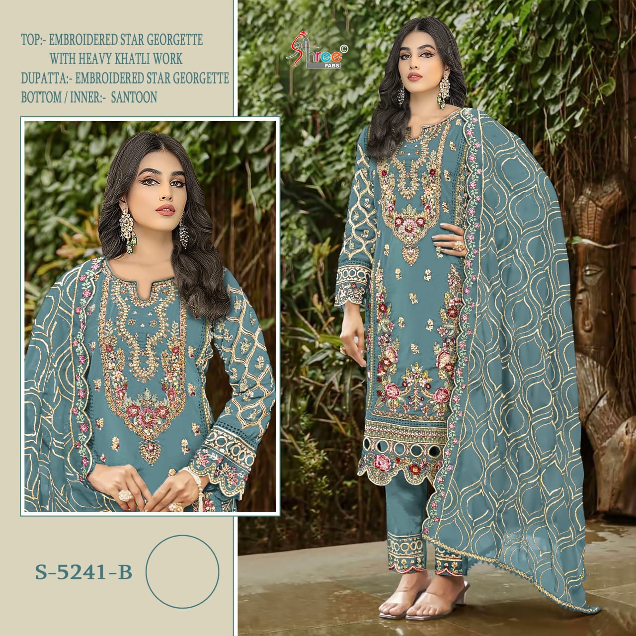 S 5241 Shree Fabs Georgette Pakistani Salwar Suits Supplier Gujarat