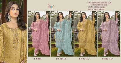 S 5334 Shree Fabs Organza Pakistani Salwar Suits Wholesaler India