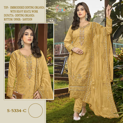 S 5334 Shree Fabs Organza Pakistani Salwar Suits Wholesaler India