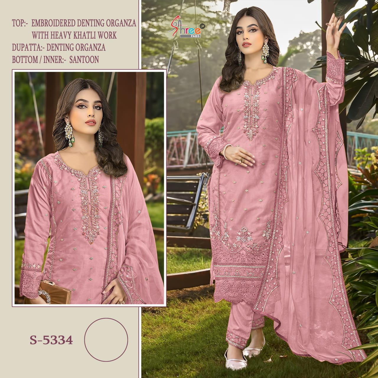S 5334 Shree Fabs Organza Pakistani Salwar Suits Wholesaler India