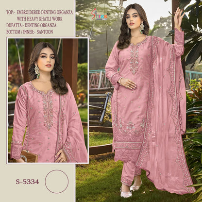 S 5334 Shree Fabs Organza Pakistani Salwar Suits Wholesaler India