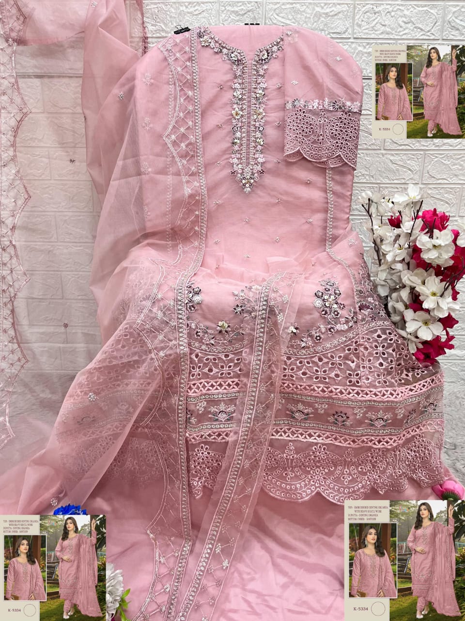 S 5334 Shree Fabs Organza Pakistani Salwar Suits Wholesaler India