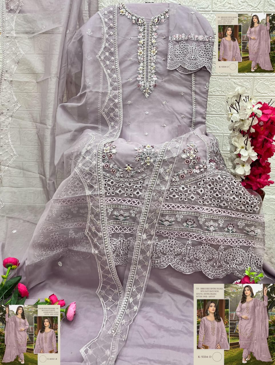 S 5334 Shree Fabs Organza Pakistani Salwar Suits Wholesaler India