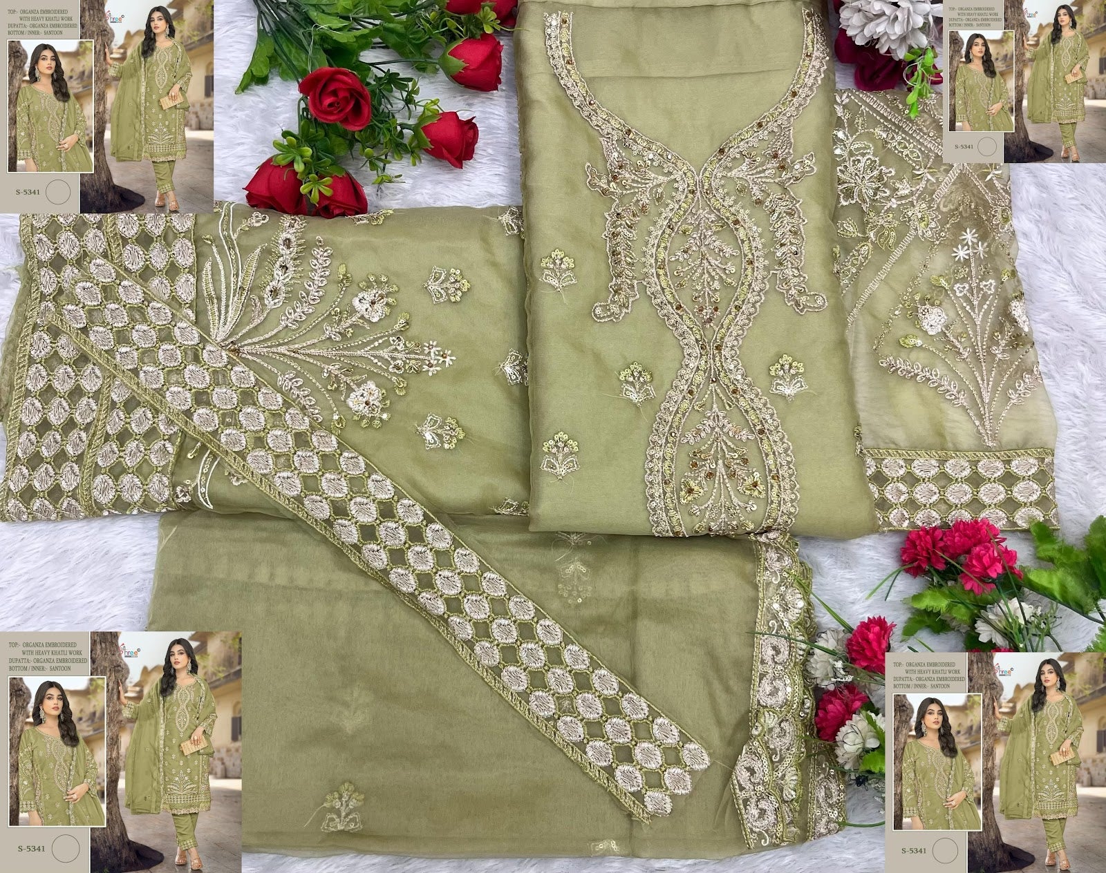 S 5341 Shree Fabs Organza Pakistani Salwar Suits Wholesale Price
