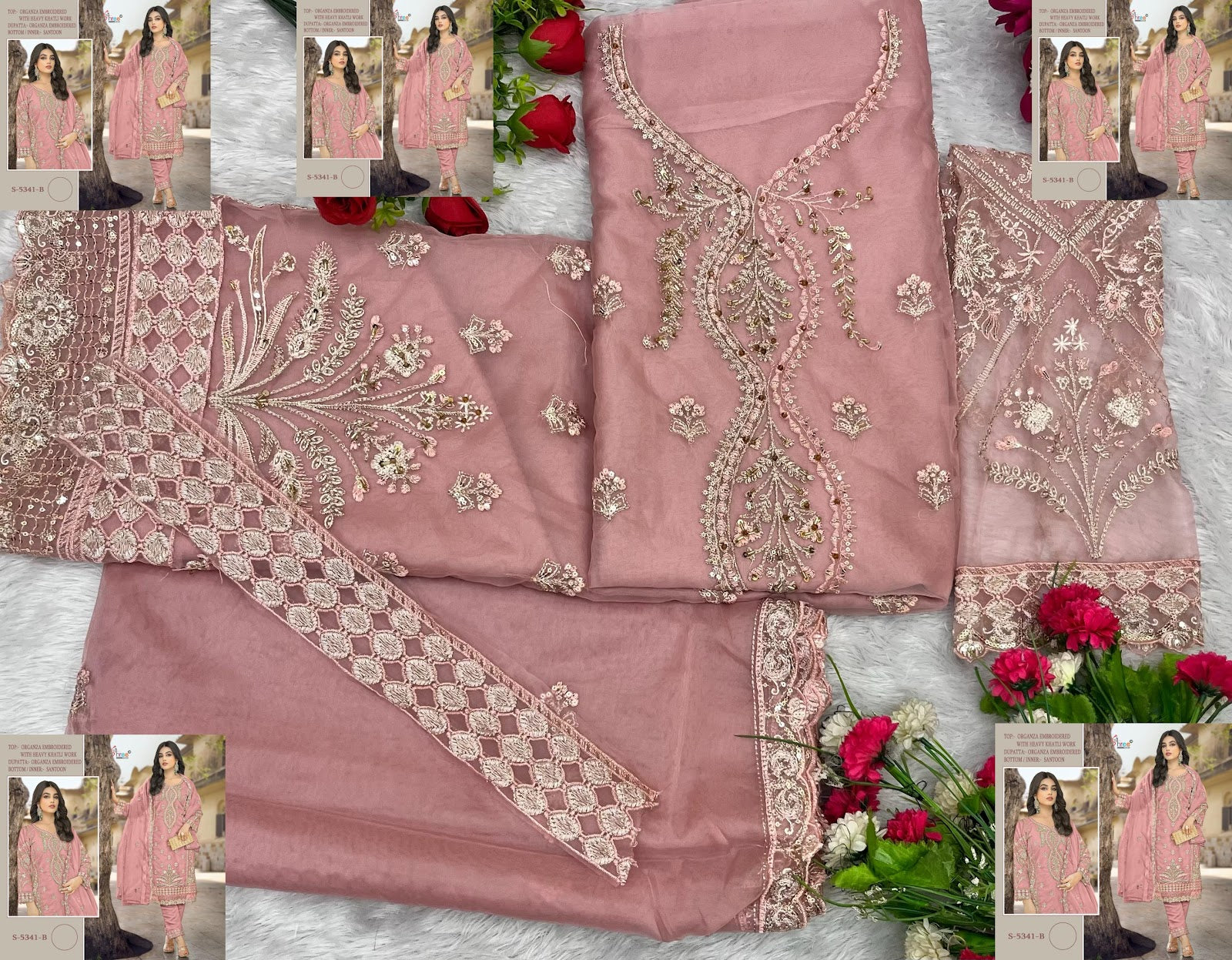 S 5341 Shree Fabs Organza Pakistani Salwar Suits Wholesale Price
