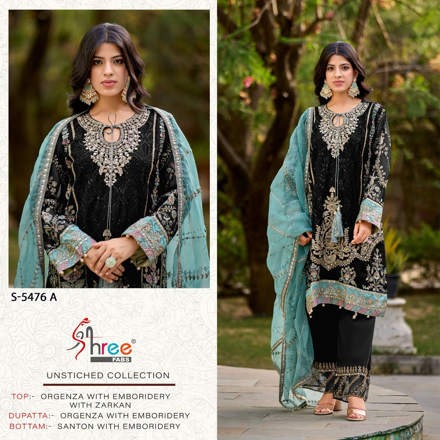 S 5476 Shree Fabs Organza Pakistani Salwar Suits Manufacturer India
