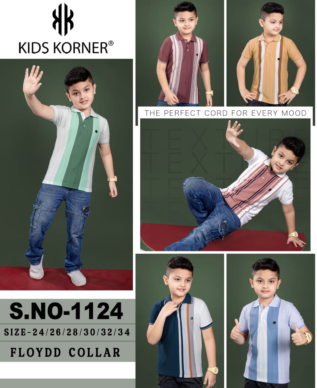 S No 1124 Kids Korner Auto Stripes Boys Tshirt Wholesaler Ahmedabad