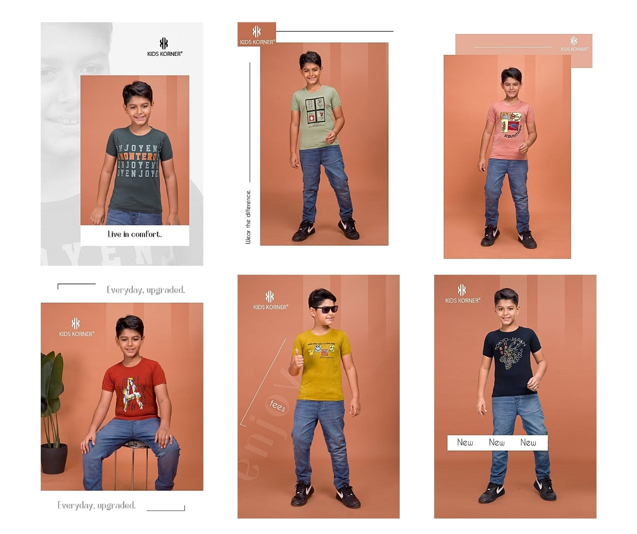 S No 1134 Kids Korner Tencil Lycra Boys Tshirt Manufacturer Gujarat