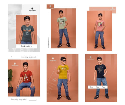 S No 1134 Kids Korner Tencil Lycra Boys Tshirt Manufacturer Gujarat