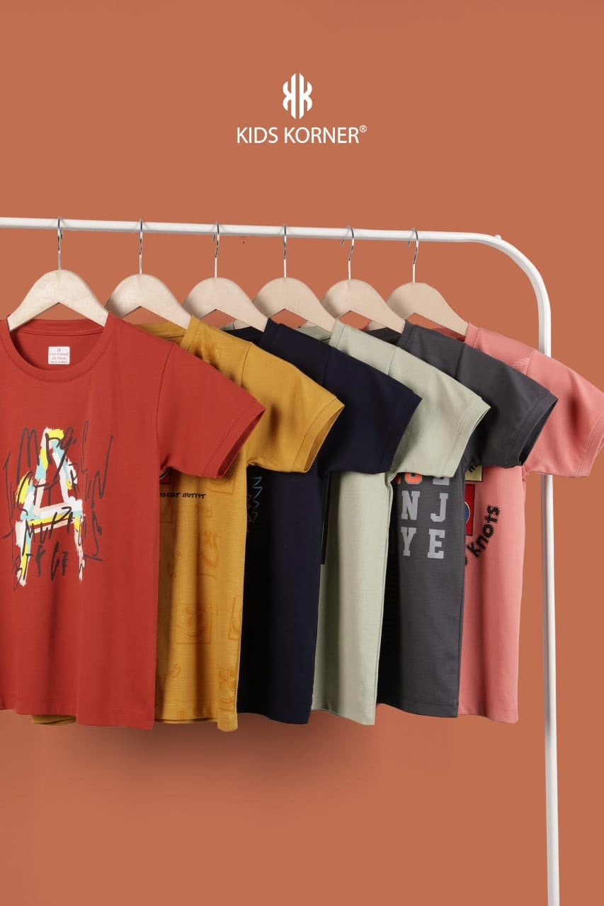 S No 1134 Kids Korner Tencil Lycra Boys Tshirt Manufacturer Gujarat