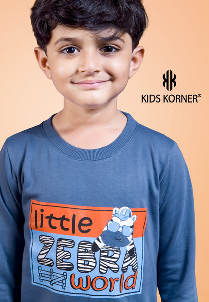 S No 1142 Kids Korner Fleece Boys Co Ord Set Supplier India