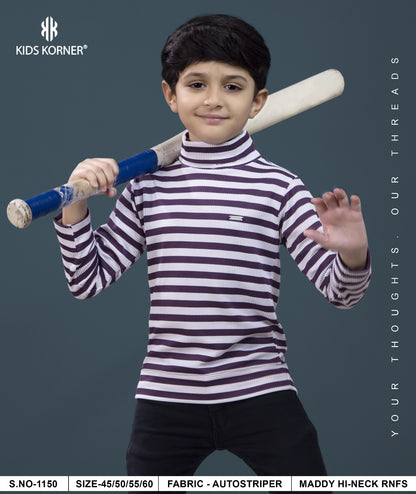 S No 1150 Kids Korner Auto Stripes Boys Tshirt Wholesaler Gujarat