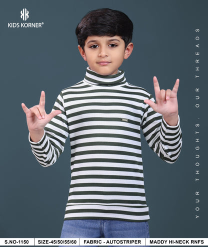 S No 1150 Kids Korner Auto Stripes Boys Tshirt Wholesaler Gujarat