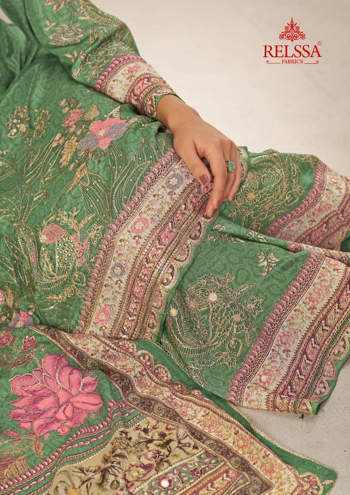 Saachi 10 Relssa Fabrics Masakali Karachi Salwar Suits Supplier India