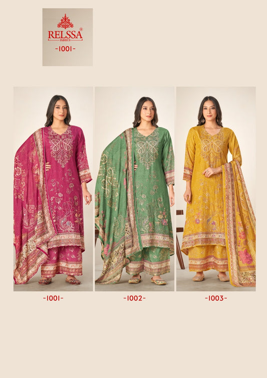 Saachi 10 Relssa Fabrics Masakali Karachi Salwar Suits Supplier India