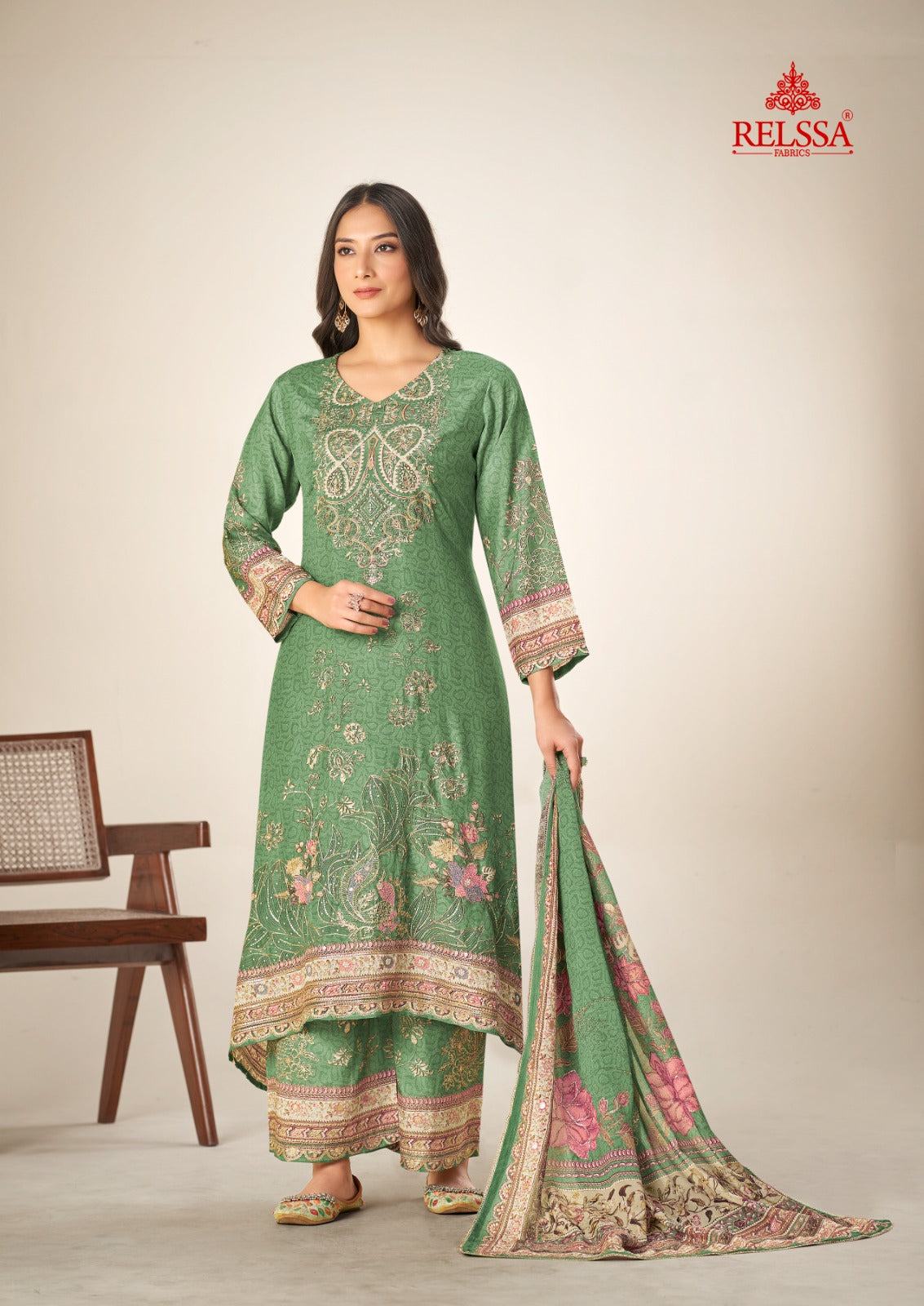 Saachi 10 Relssa Fabrics Masakali Karachi Salwar Suits Supplier India