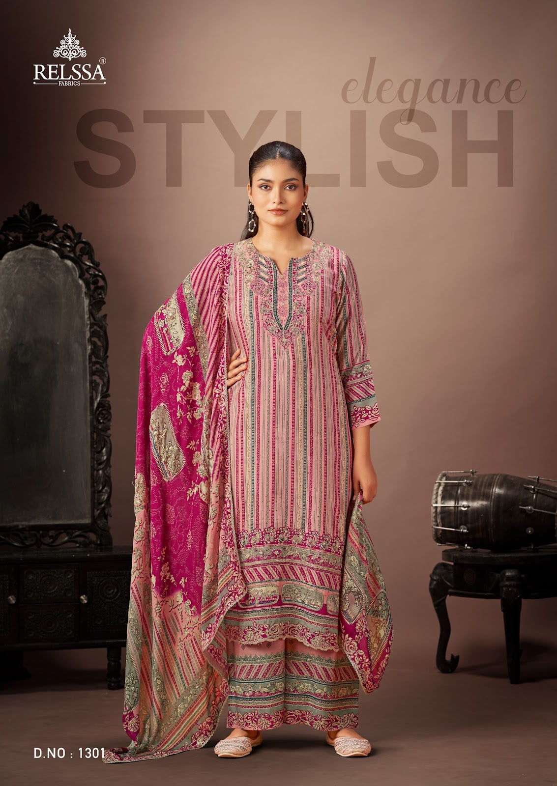 Saachi 13 Relssa Fabrics Plazzo Style Suits Wholesaler Ahmedabad