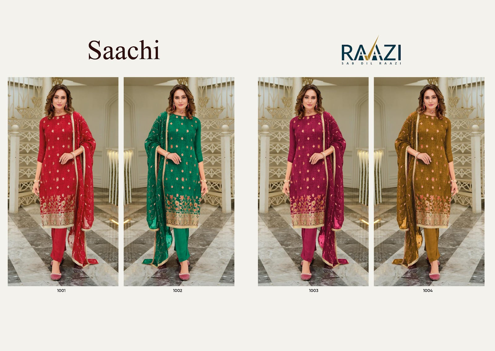 Saachi Raazi Viscose Organza Pant Style Suits Supplier Gujarat