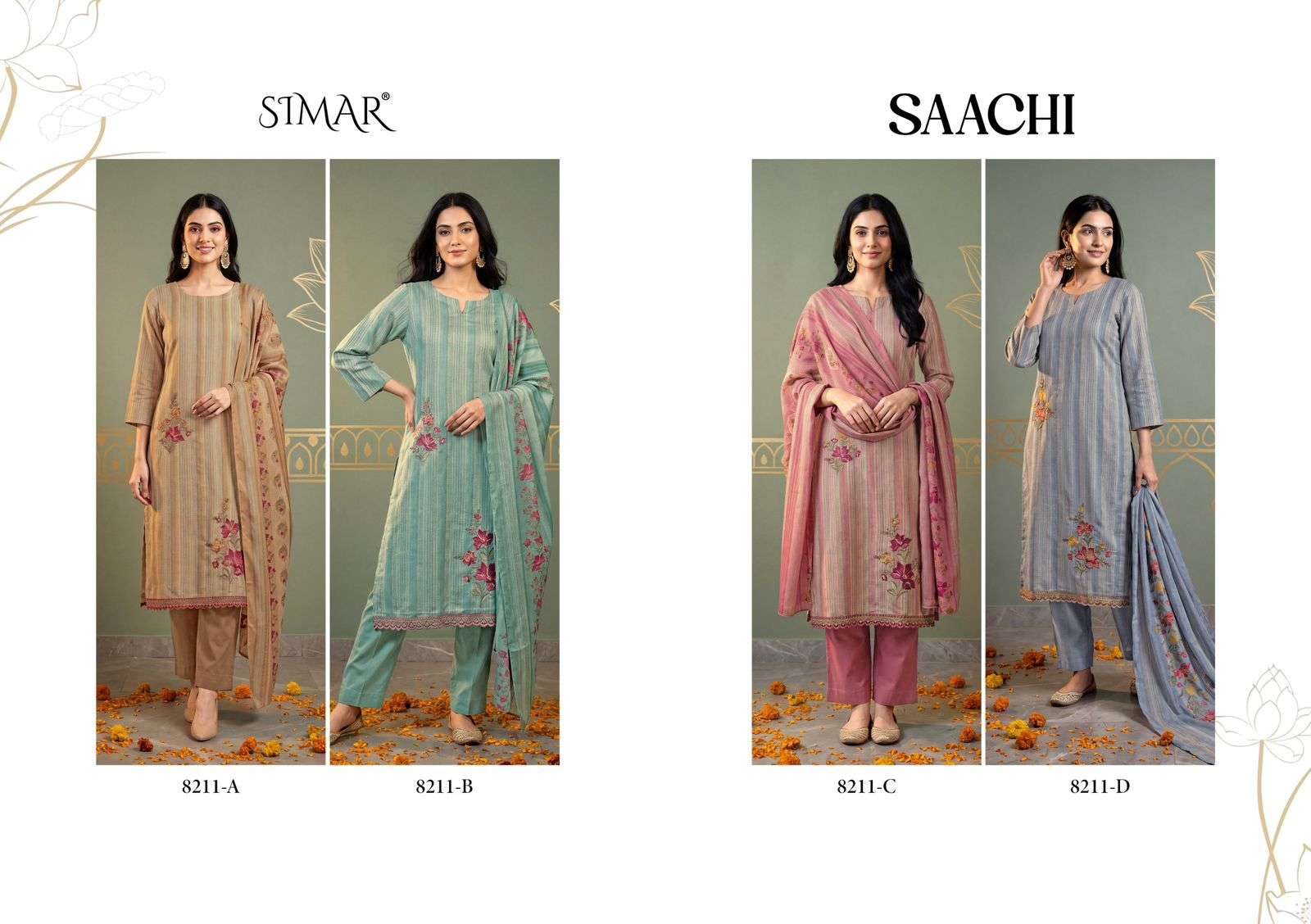 Saachi Simar Viscose Muslin Pant Style Suits Supplier India