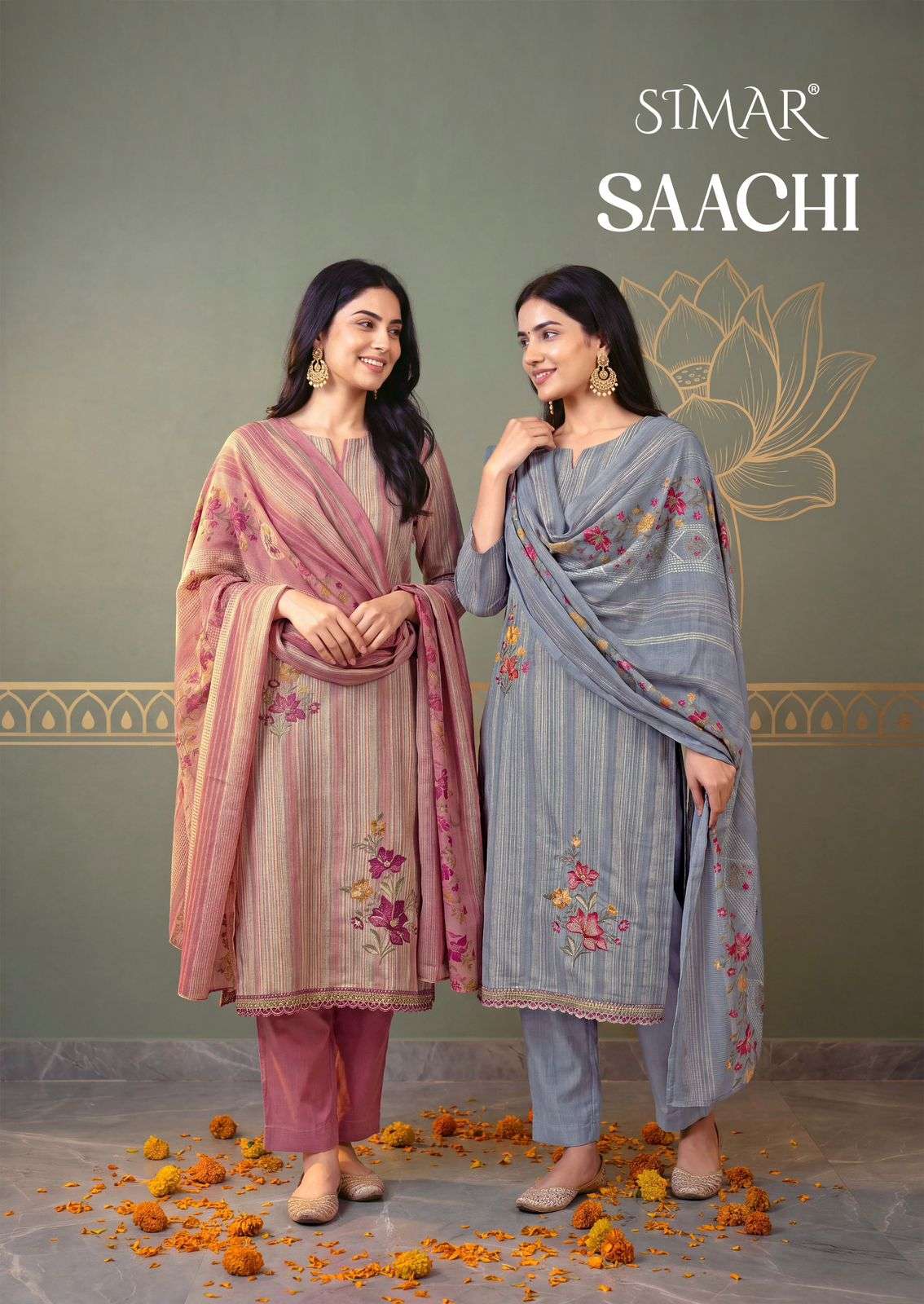 Saachi Simar Viscose Muslin Pant Style Suits Supplier India