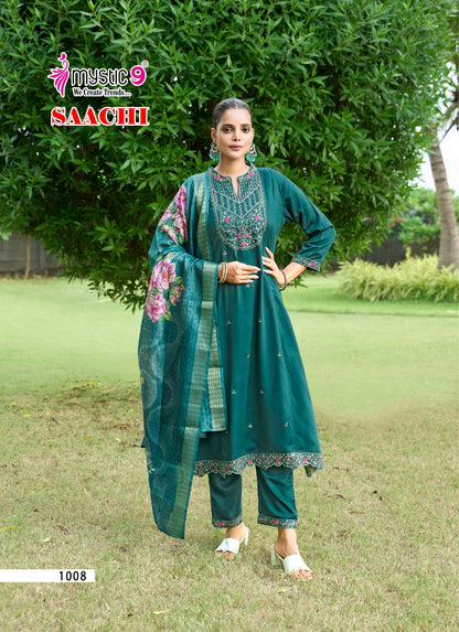 Saachi Vol 1 Mystic 9 Gaji Silk Readymade Pant Style Suits Manufacturer Ahmedabad