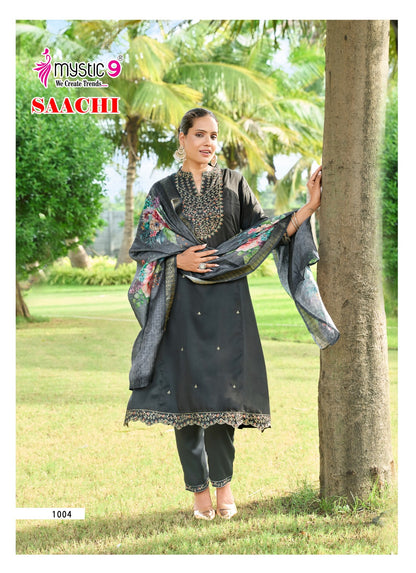 Saachi Vol 1 Mystic 9 Gaji Silk Readymade Pant Style Suits Manufacturer Ahmedabad