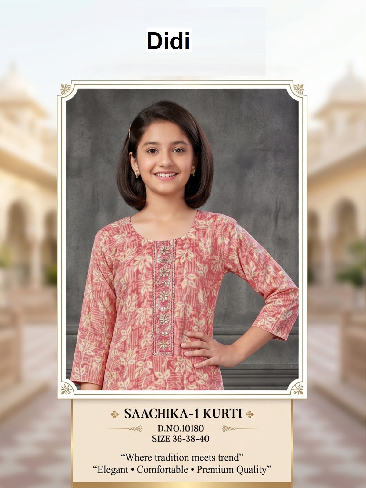 Saachika 1 Dn 10180 Didi Capsule Print Girls Kurti Wholesaler Ahmedabad