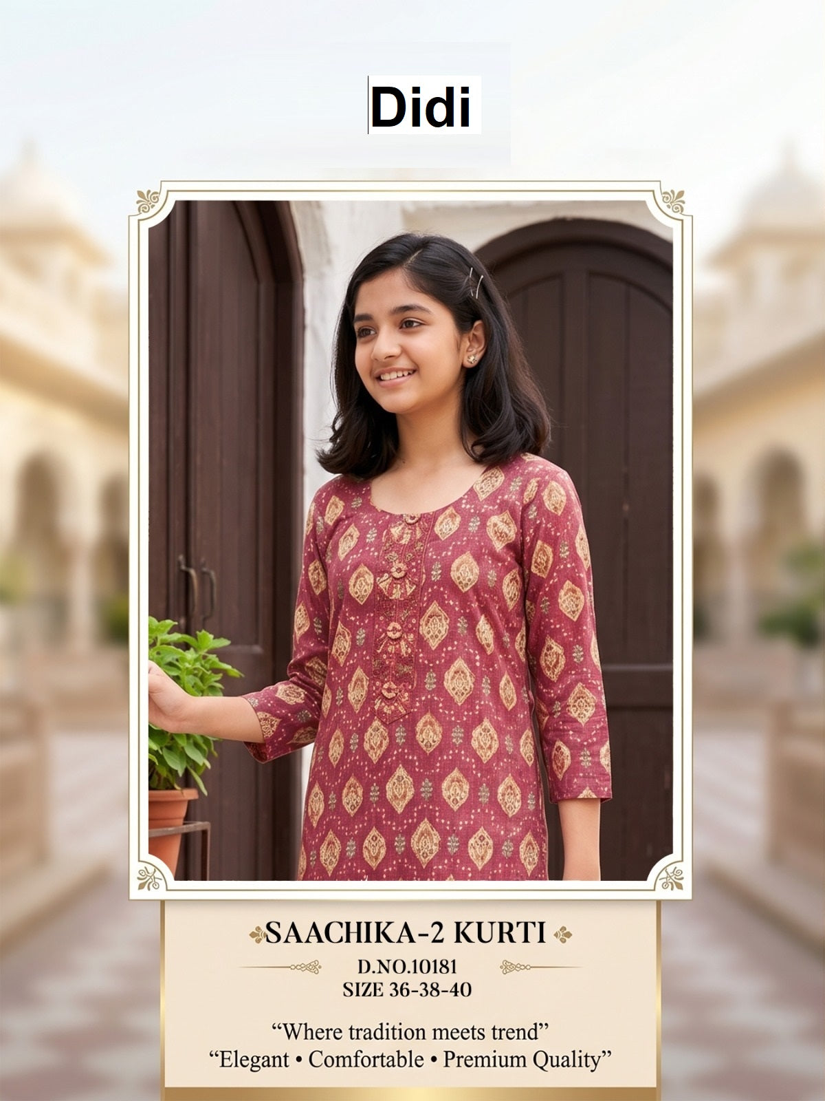 Saachika 2 Dn 10181 Didi Capsule Print Girls Kurti Supplier Gujarat