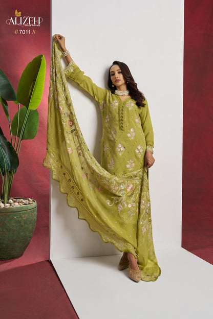 Saadgi 7009-7012 Alizeh Pure Organza Pant Style Suits Manufacturer Gujarat
