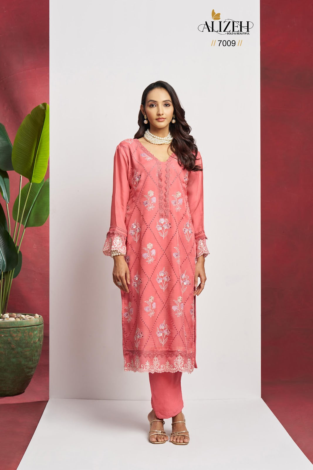 Saadgi 7009-7012 Alizeh Pure Organza Pant Style Suits Manufacturer Gujarat