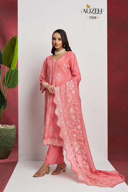 Saadgi 7009-7012 Alizeh Pure Organza Pant Style Suits Manufacturer Gujarat
