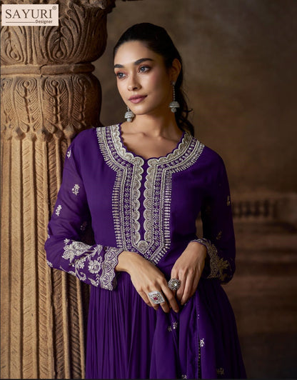 Saadgi Sayuri Georgette Gown Dupatta Set Exporter Ahmedabad