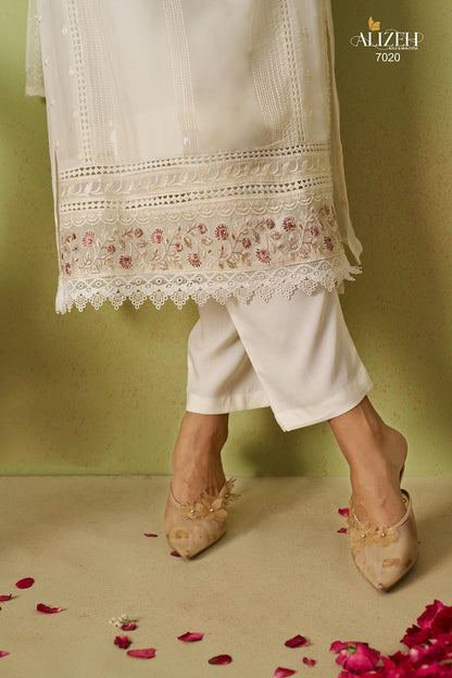 Saadgi Vol 2 7018-7021 Alizeh Pure Organza Pant Style Suits Exporter