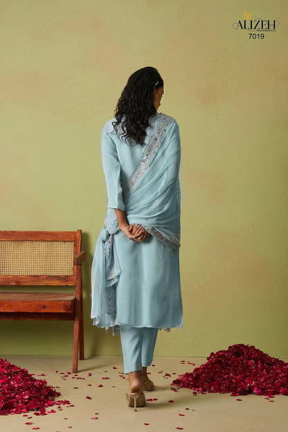 Saadgi Vol 2 7018-7021 Alizeh Pure Organza Pant Style Suits Exporter