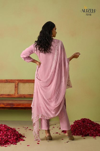 Saadgi Vol 2 7018-7021 Alizeh Pure Organza Pant Style Suits Exporter