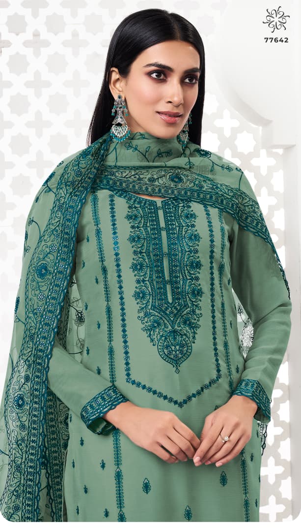 Saahi Kuleesh Vinay Fashion Llp Organza Pant Style Suits Supplier