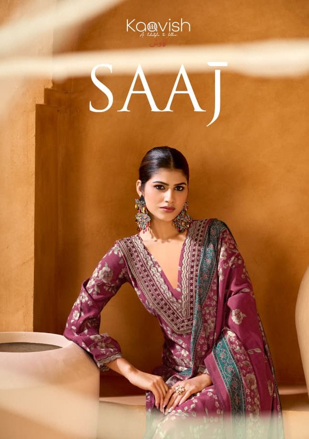Saaj Kaavish Modal Silk Pant Style Suits Wholesale Price