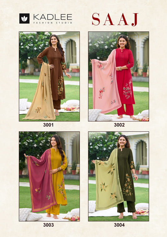 Saaj Kadlee Rayon Readymade Anarkali Suits Exporter India