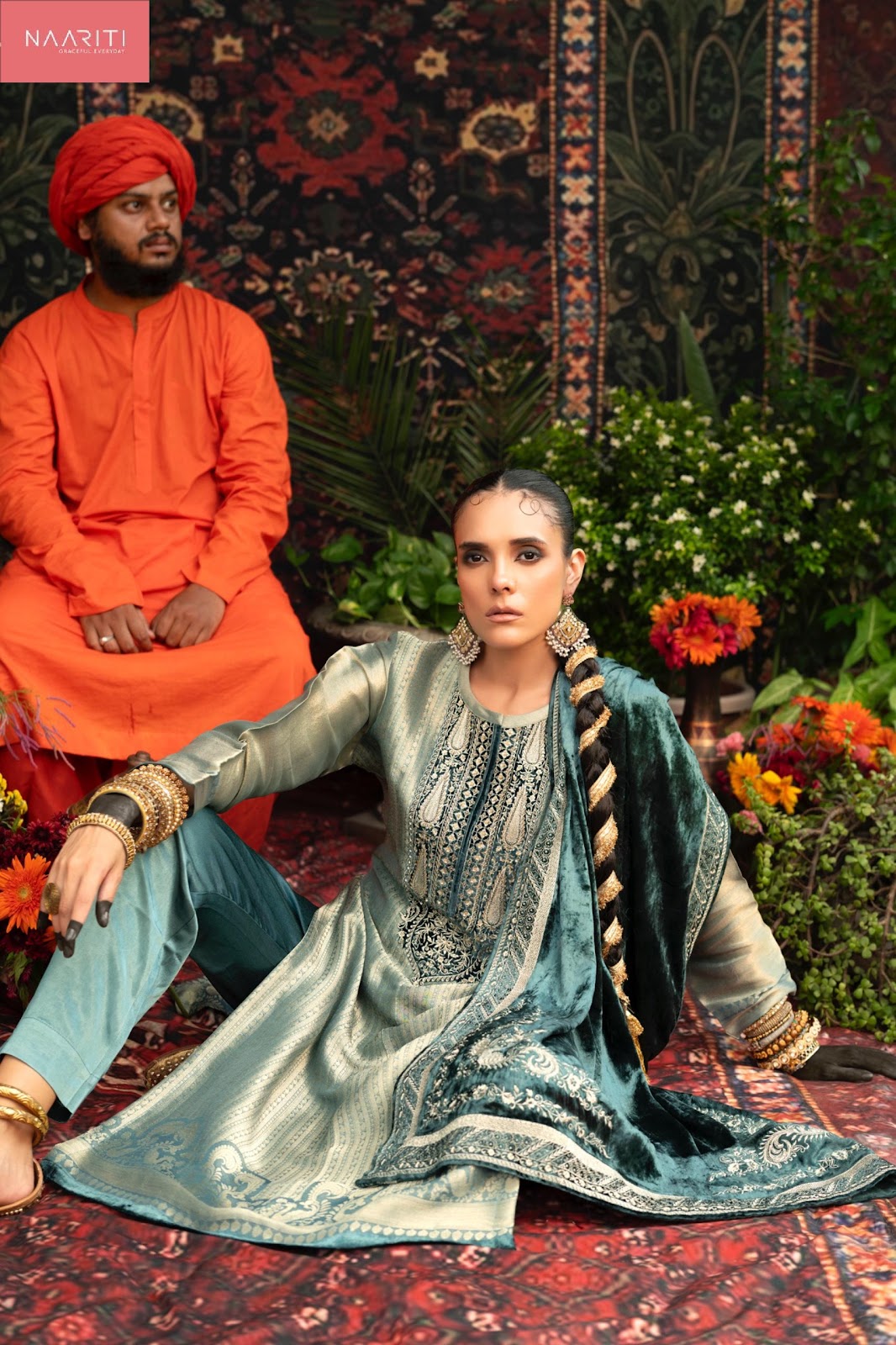 Saaj Naariti Jacquard Velvet Suits Wholesaler
