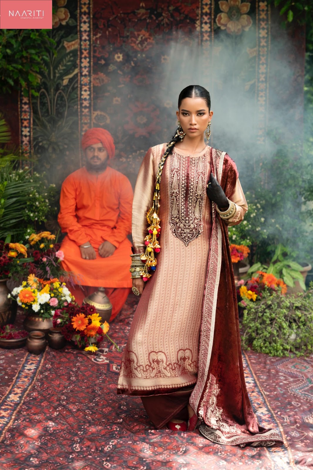 Saaj Naariti Jacquard Velvet Suits Wholesaler