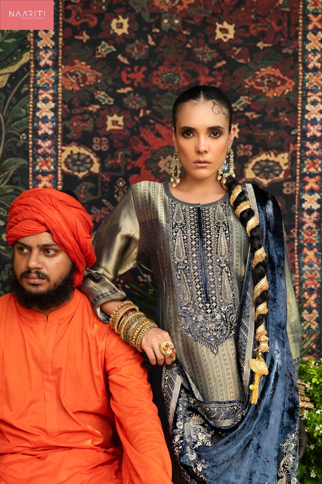 Saaj Naariti Jacquard Velvet Suits Wholesaler