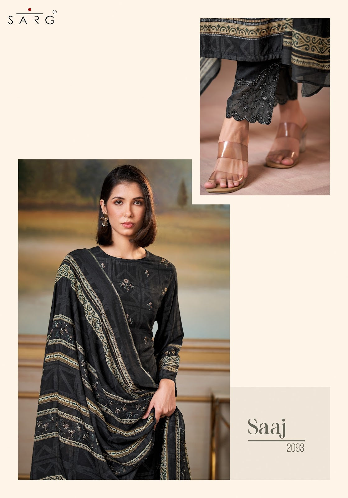 Saaj Sarg Muslin Silk Pant Style Suits Manufacturer Ahmedabad