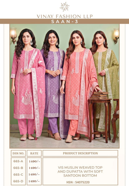 Saan 3 Kuleesh Vinay Fashion Llp Pant Style Suits Manufacturer Ahmedabad
