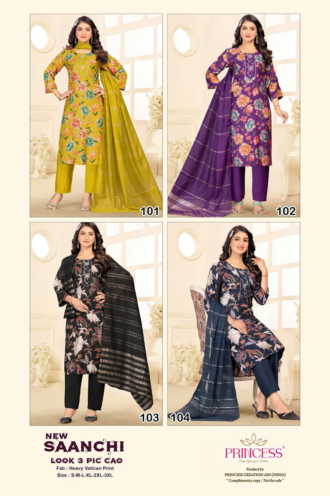 Saanchi Princess Creation Vatican Readymade Pant Style Suits Manufacturer India